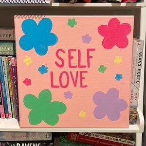 12x12 "self love canvas, hand painted by me.